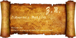 Zuberecz Matild névjegykártya